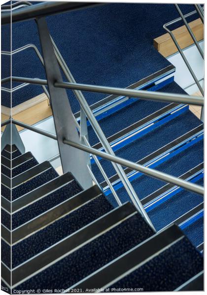Abstract modern architectural interior stairs Canvas Print by Giles Rocholl