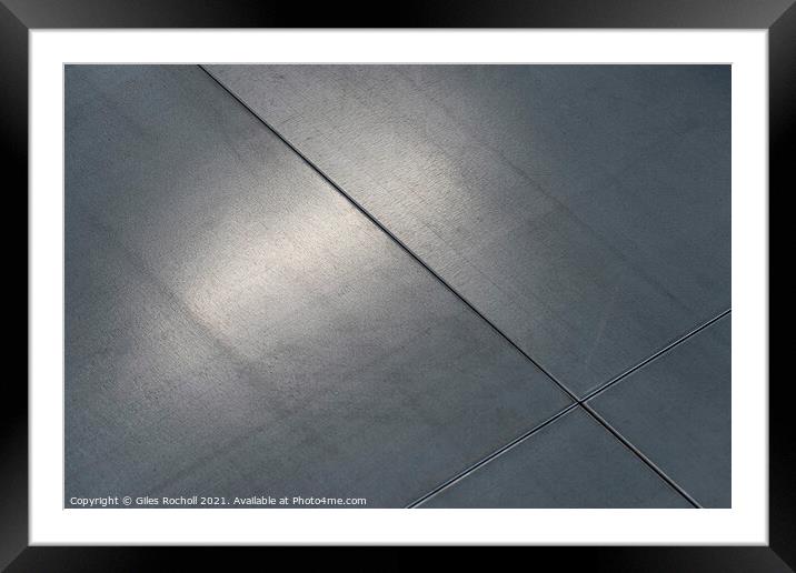Abstract industrial metal floor plates Framed Mounted Print by Giles Rocholl