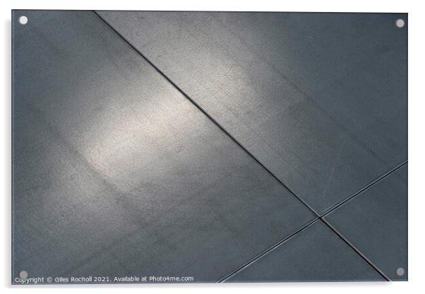 Abstract industrial metal floor plates Acrylic by Giles Rocholl