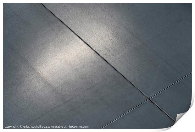 Abstract industrial metal floor plates Print by Giles Rocholl