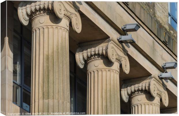 Ionic columns building Canvas Print by Giles Rocholl
