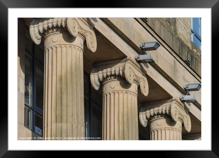 Ionic columns building Framed Mounted Print by Giles Rocholl