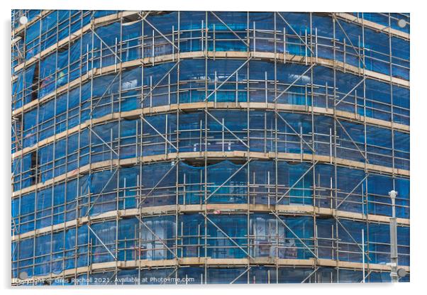 Building scaffolding abstract art Acrylic by Giles Rocholl