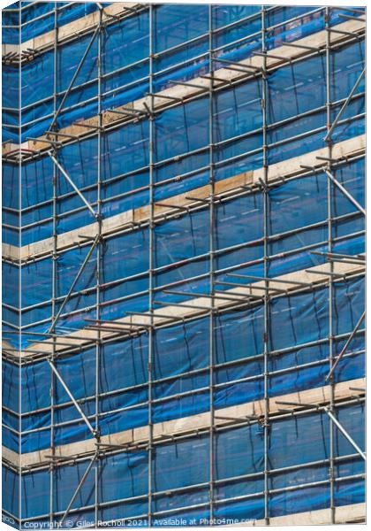 Building scaffolding abstract art Canvas Print by Giles Rocholl