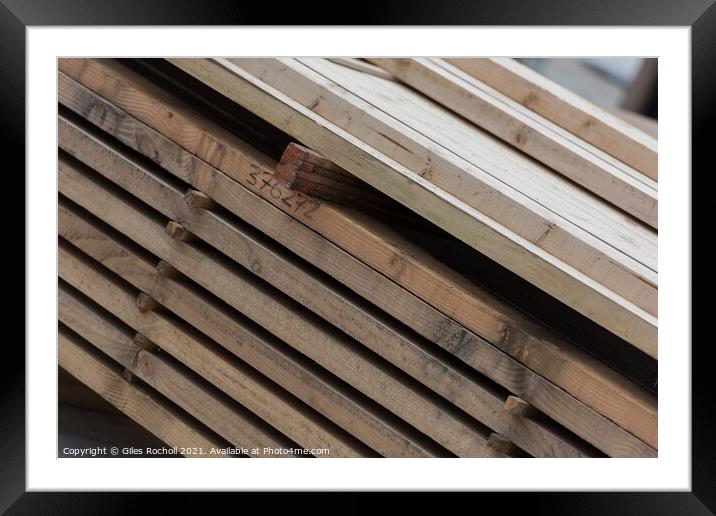 Wooden planks Abstract Building  Framed Mounted Print by Giles Rocholl