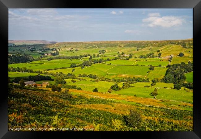 Danby Dale from Castleton Rigg - North York Moors Landscape Framed Print by Martyn Arnold