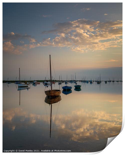 Brancaster Staithe Morning Reflections  Print by David Powley