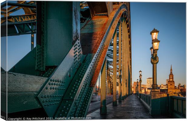 Walking Over The Tyne Bridge  Canvas Print by Ray Pritchard