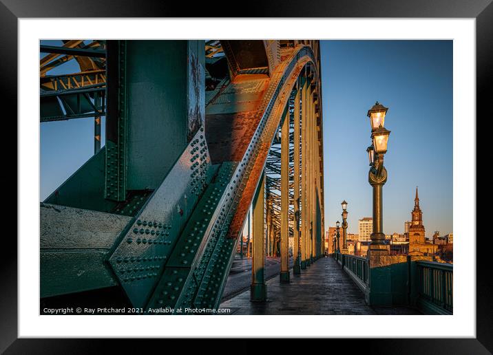 Walking Over The Tyne Bridge  Framed Mounted Print by Ray Pritchard