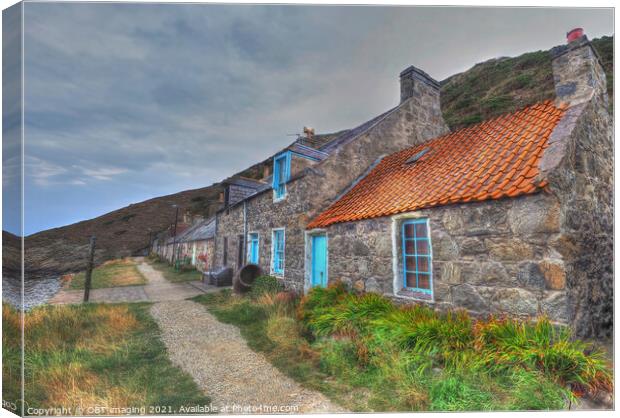 Crovie North East Scotland Fishing Village Cottage  Canvas Print by OBT imaging