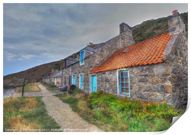 Crovie North East Scotland Fishing Village Cottage  Print by OBT imaging