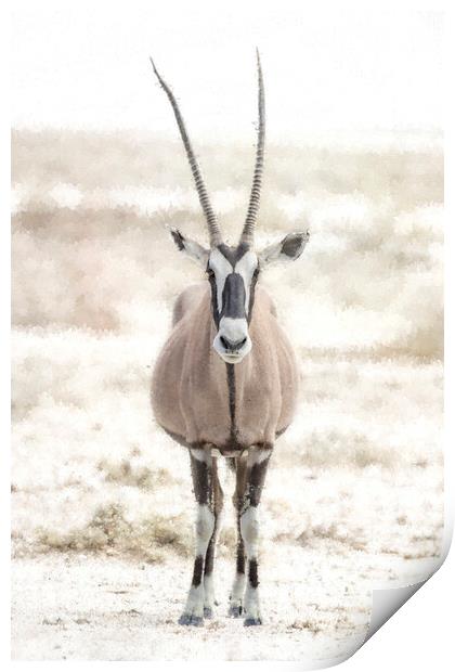 Oryx Posing at Etosha Print by Belinda Greb