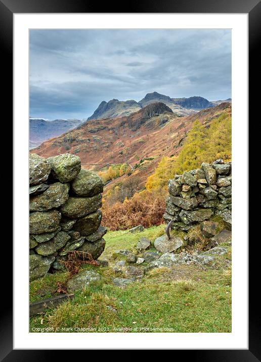Langdale Pikes in Autumn Framed Mounted Print by Photimageon UK