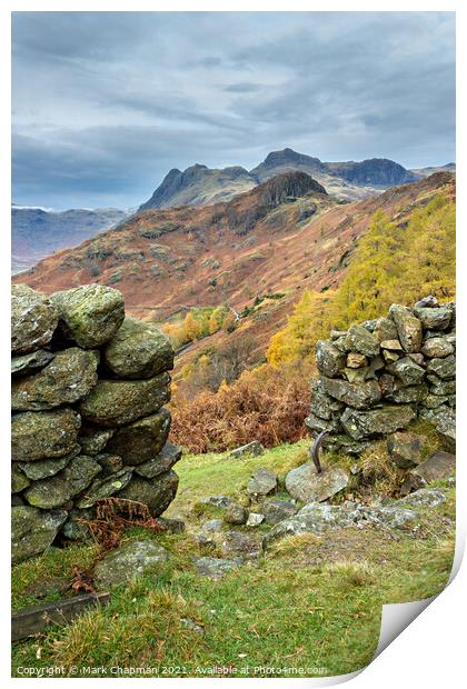 Langdale Pikes in Autumn Print by Photimageon UK