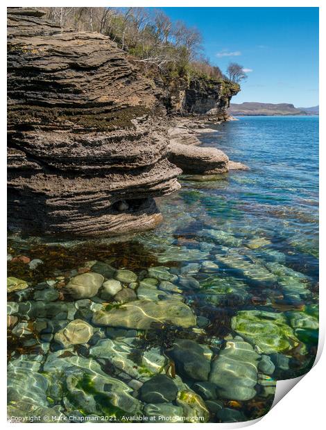 Clear waters and cliffs of Loch Slapin, Skye Print by Photimageon UK