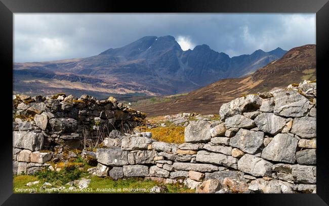 Kilchrist ruins and Black Cuillin mountains, Isle of Skye Framed Print by Photimageon UK