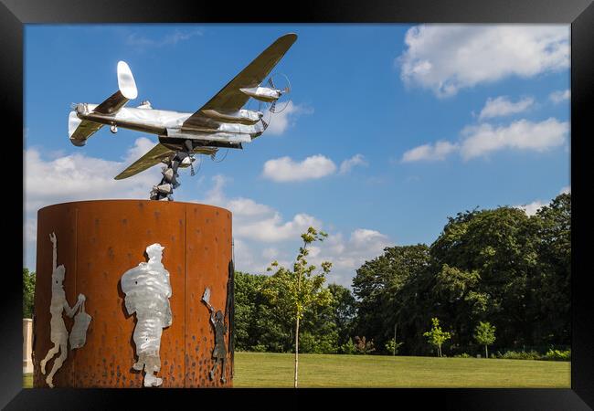 Lancaster bomber statue Framed Print by Jason Wells
