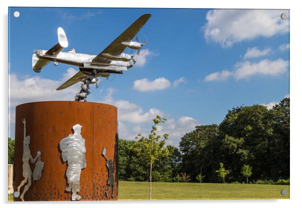 Lancaster bomber statue Acrylic by Jason Wells