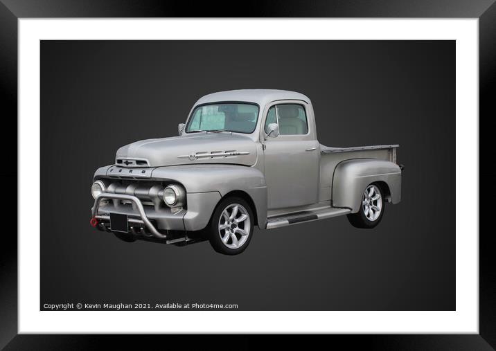 Ford F Series Silver Pickup Framed Mounted Print by Kevin Maughan