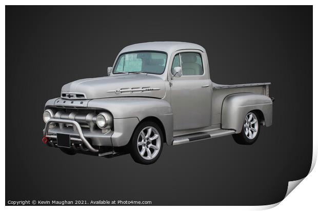 Ford F Series Silver Pickup Print by Kevin Maughan