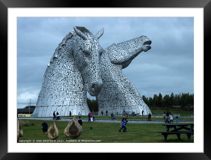 Duke and Baron - The Kelpies Framed Mounted Print by ANN RENFREW