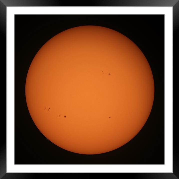 The Sun with Sunspots Framed Mounted Print by Susan Snow