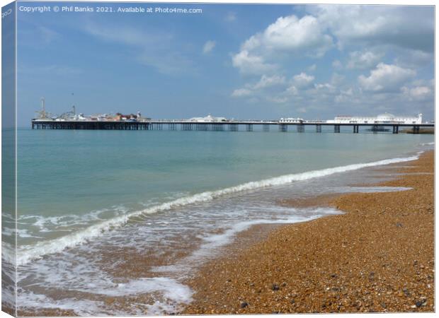 Brighton beach and pier Canvas Print by Phil Banks