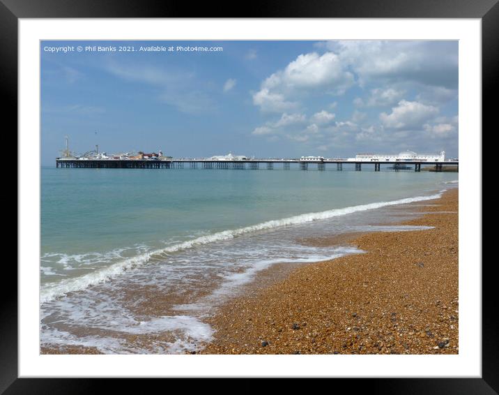 Brighton beach and pier Framed Mounted Print by Phil Banks