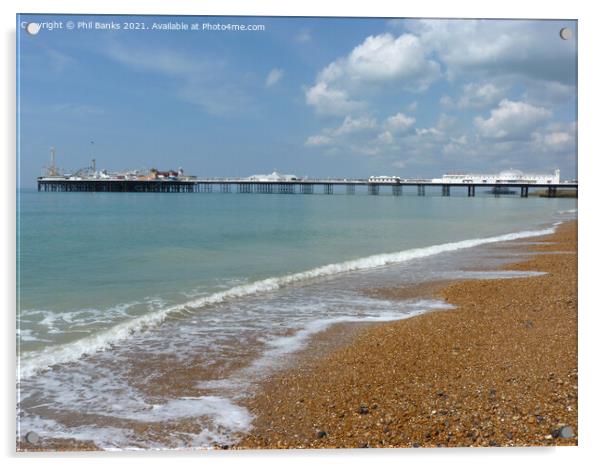 Brighton beach and pier Acrylic by Phil Banks