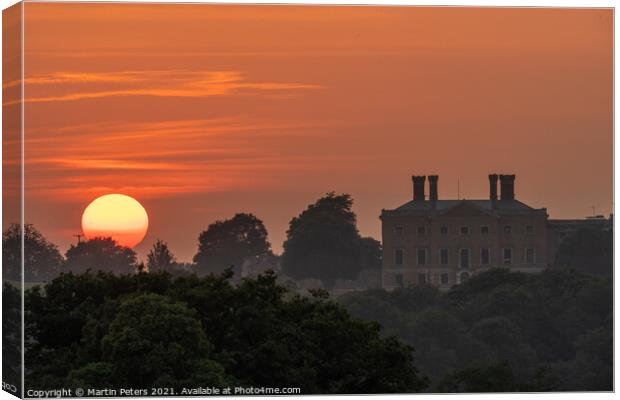 Majestic Sunset at Copped Hall Canvas Print by Martin Yiannoullou
