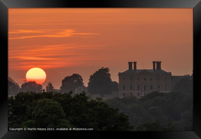 Majestic Sunset at Copped Hall Framed Print by Martin Yiannoullou