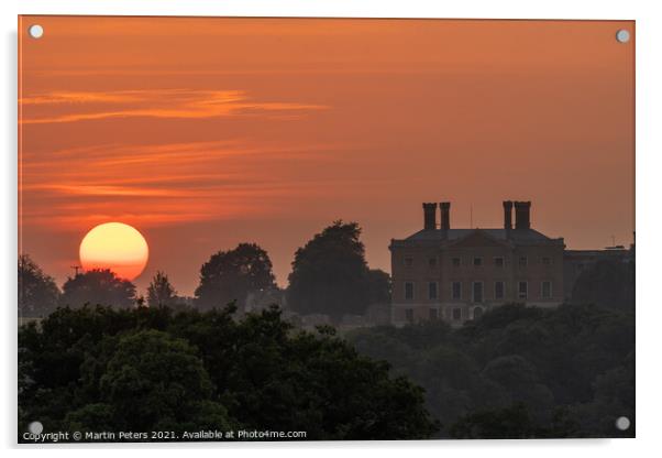 Majestic Sunset at Copped Hall Acrylic by Martin Yiannoullou