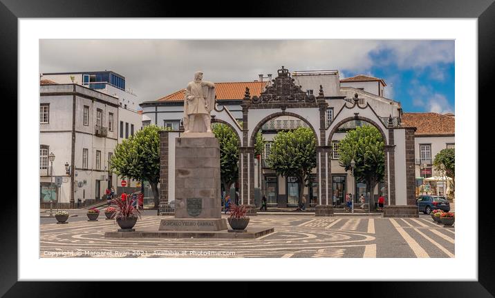 Goncalo Velho Cabral Square, Ponta Delgado Framed Mounted Print by Margaret Ryan
