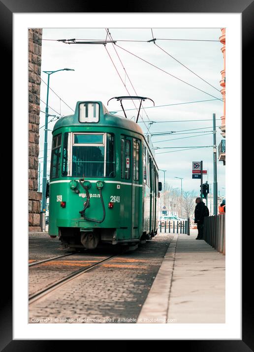 Swiss tram in Belgrade Serbia Framed Mounted Print by Mihajlo Madzarevic