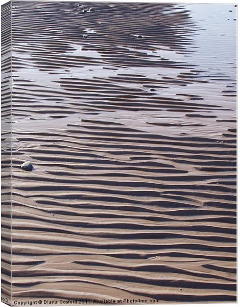 Walney Island beach & rippled sand Canvas Print by DEE- Diana Cosford