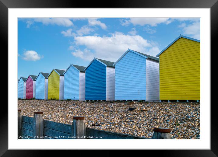 Colourful painted beach huts, Eastbourne  Framed Mounted Print by Photimageon UK