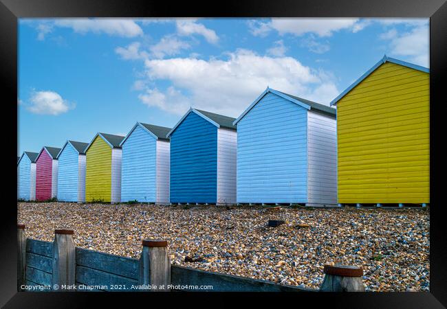 Colourful painted beach huts, Eastbourne  Framed Print by Photimageon UK