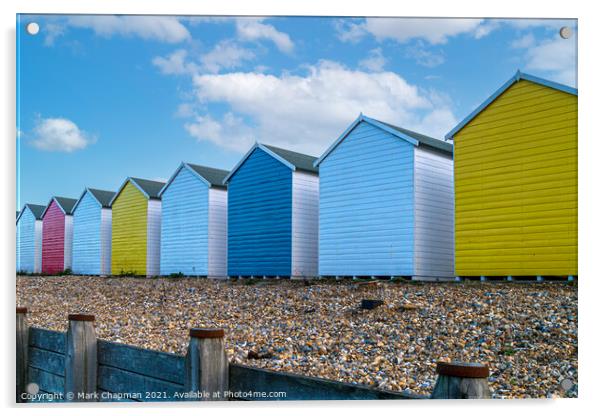 Colourful painted beach huts, Eastbourne  Acrylic by Photimageon UK