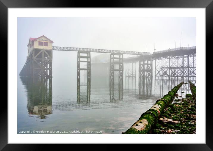 Mumbles Lifeboat Station engulfed by Sea Fog  Framed Mounted Print by Gordon Maclaren