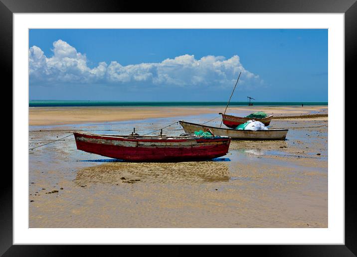 Boats on a Beach Waiting for the Tide Framed Mounted Print by Jeremy Hayden
