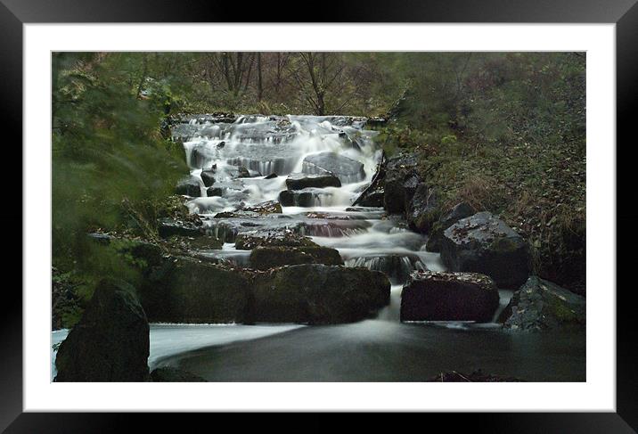 Waterfall Framed Mounted Print by Steve Purnell