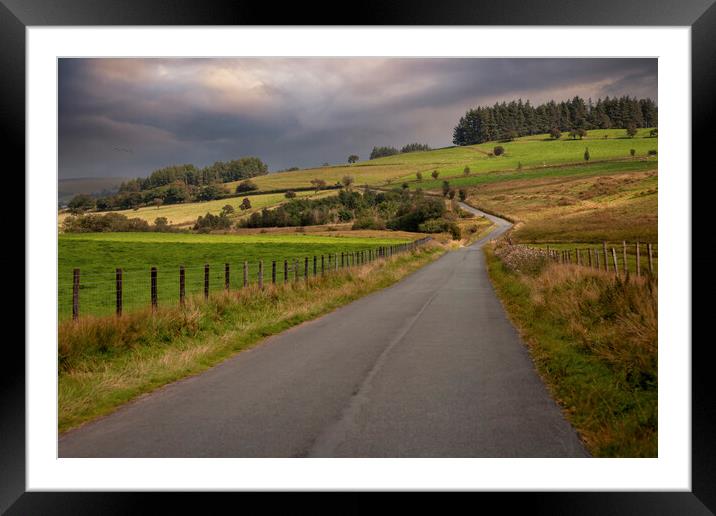 A country road in Wales Framed Mounted Print by Leighton Collins