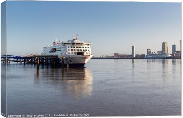 Ferry on the Mersey Canvas Print by Philip Brookes