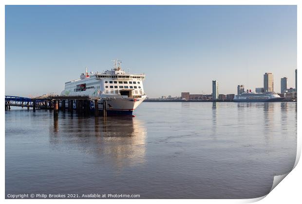 Ferry on the Mersey Print by Philip Brookes