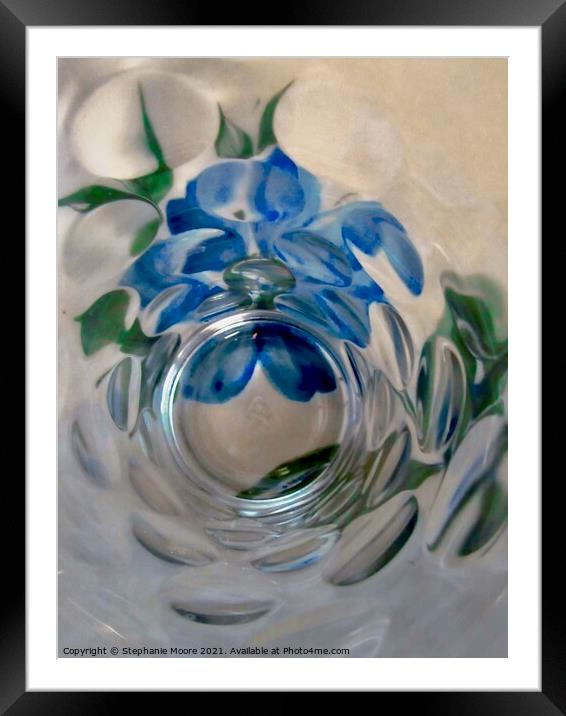 Abstract Blue Rose Framed Mounted Print by Stephanie Moore