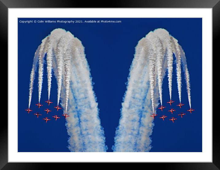  The Red Arrows Farnborough 2014 Framed Mounted Print by Colin Williams Photography