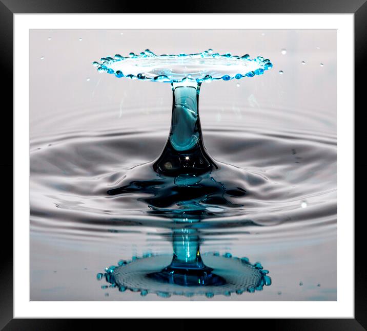Water Drop Collision and Reflection Framed Mounted Print by Antonio Ribeiro