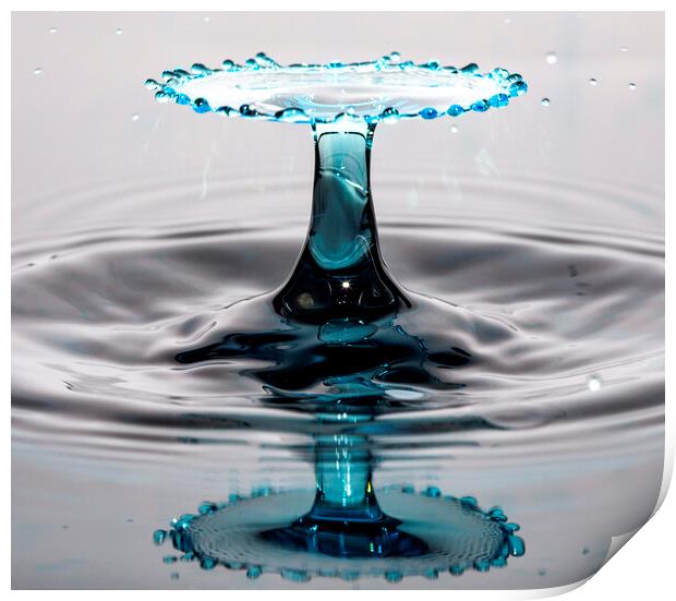 Water Drop Collision and Reflection Print by Antonio Ribeiro