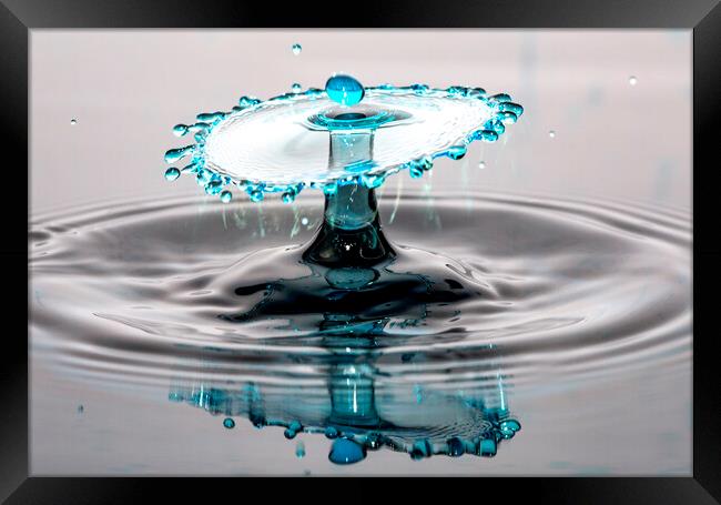 Water Drop Collision and Reflection Framed Print by Antonio Ribeiro