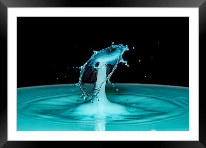 Water Drop Collision Framed Mounted Print by Antonio Ribeiro